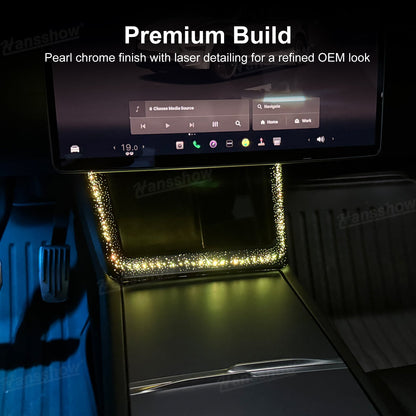 Model Y Juniper Ambient Lighting for Wireless Charging Port - installed view