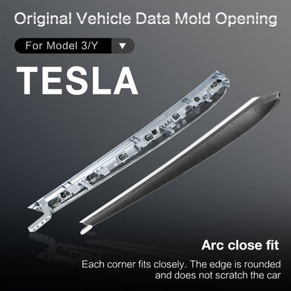 Model Y/3 Real Carbon Fiber Dashboard & Front Door Trim Panel Replacement Kit - luxury finish
