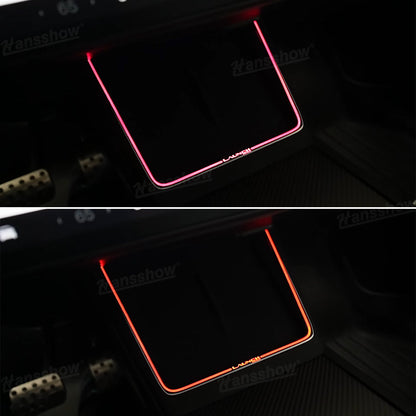 Model Y Juniper Ambient Lighting glowing in different colors