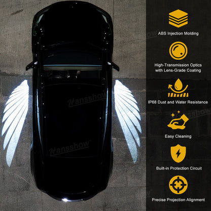 Side Mirror Projector Lights Angel Wing Welcome Lights for Tesla Model Y - Side angle view