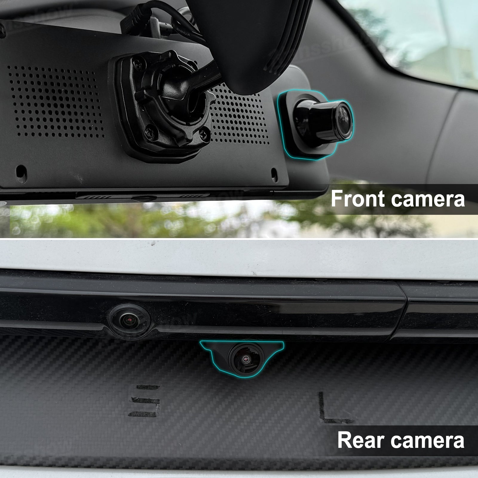 Model Y Juniper Rearview Mirror 10 Inch Dash Cam close-up