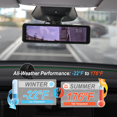 Model Y Juniper Rearview Mirror 10 Inch Dash Cam storage slot