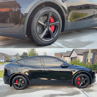 Model Y Juniper Wheel Brake Caliper Cover Set with Tesla Logo - Brake component protection