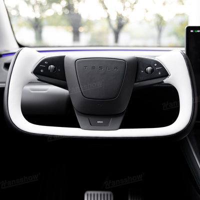 Model Y Juniper/3 Highland Nappa Leather Yoke Steering Wheel 2.0 dashboard integration
