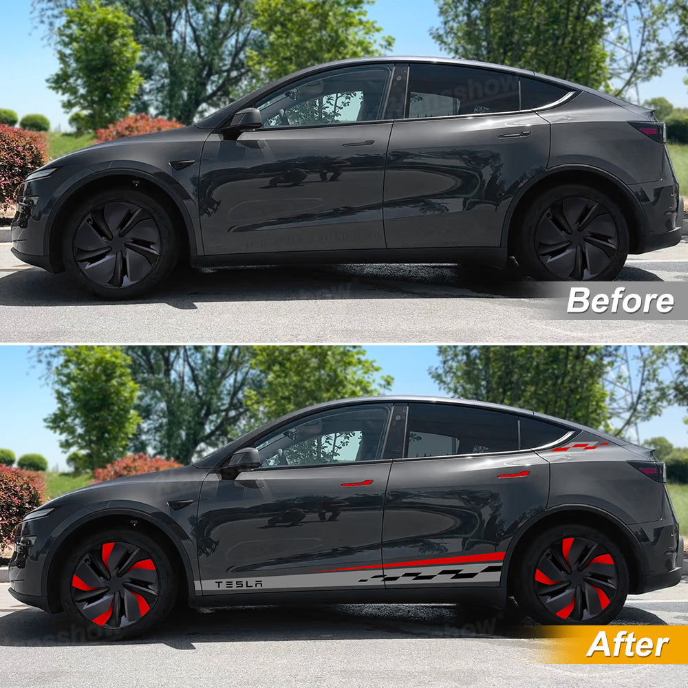 Model Y Juniper Custom Stripe Kit installed on Tesla Model Y