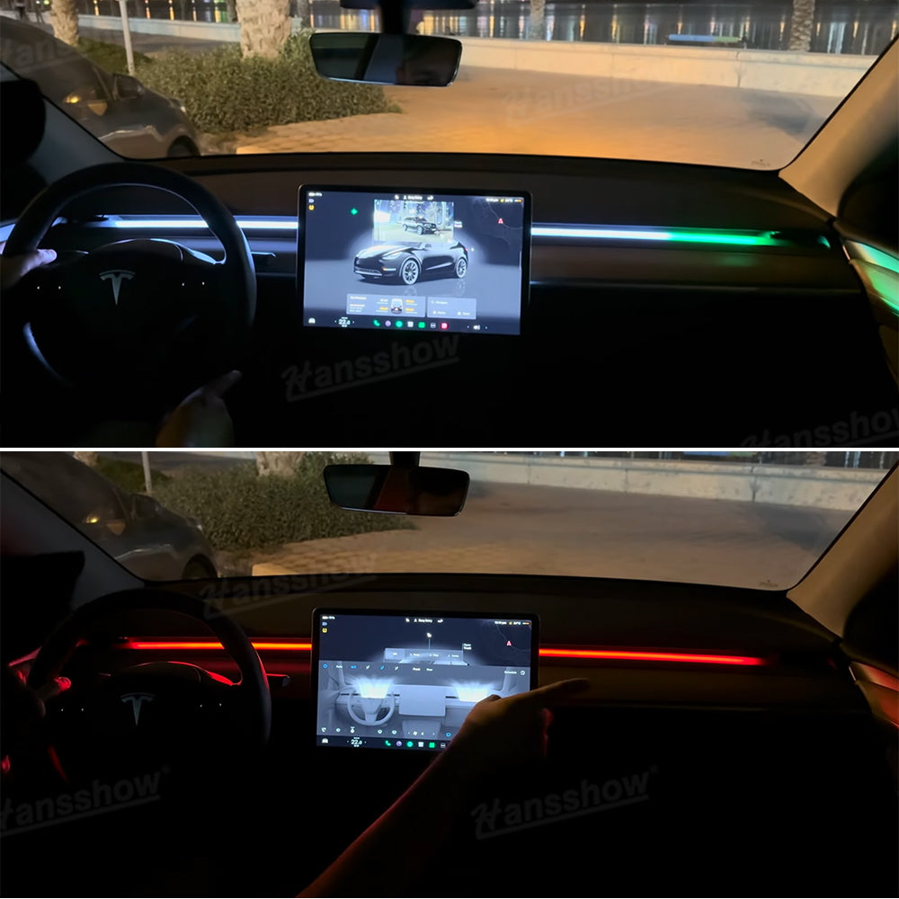 Streamer Ambient Light for Tesla Model Y & 3 close-up
