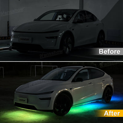 Model Y Juniper Underglow Lights LED Chassis Ambient Lighting Kit - installed on vehicle