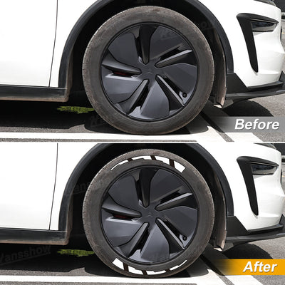 3D Tire Decals for Tesla Rim Stripe Stickers with Raised Design - installed on Model Y