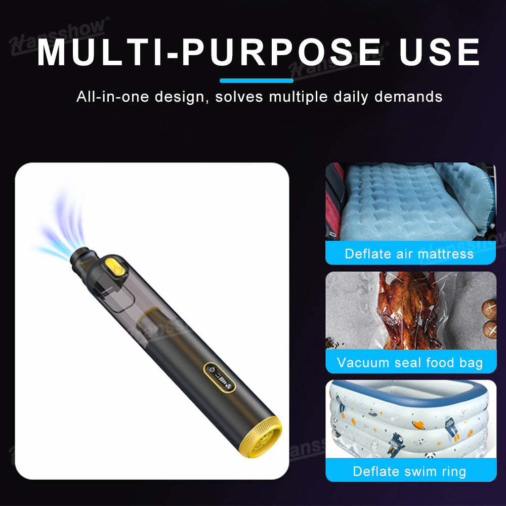 Vehicle Vacuum Cleaner with HEPA Filter Handheld Cordless Vacuum showing suction power settings