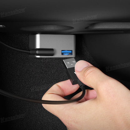 Model Y Juniper USB Hub & OBD Hub Adapter showing fast charging