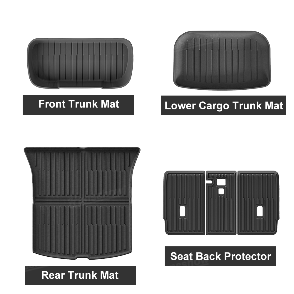 Model Y Juniper Floor Mats TPE Trunk Liners front view