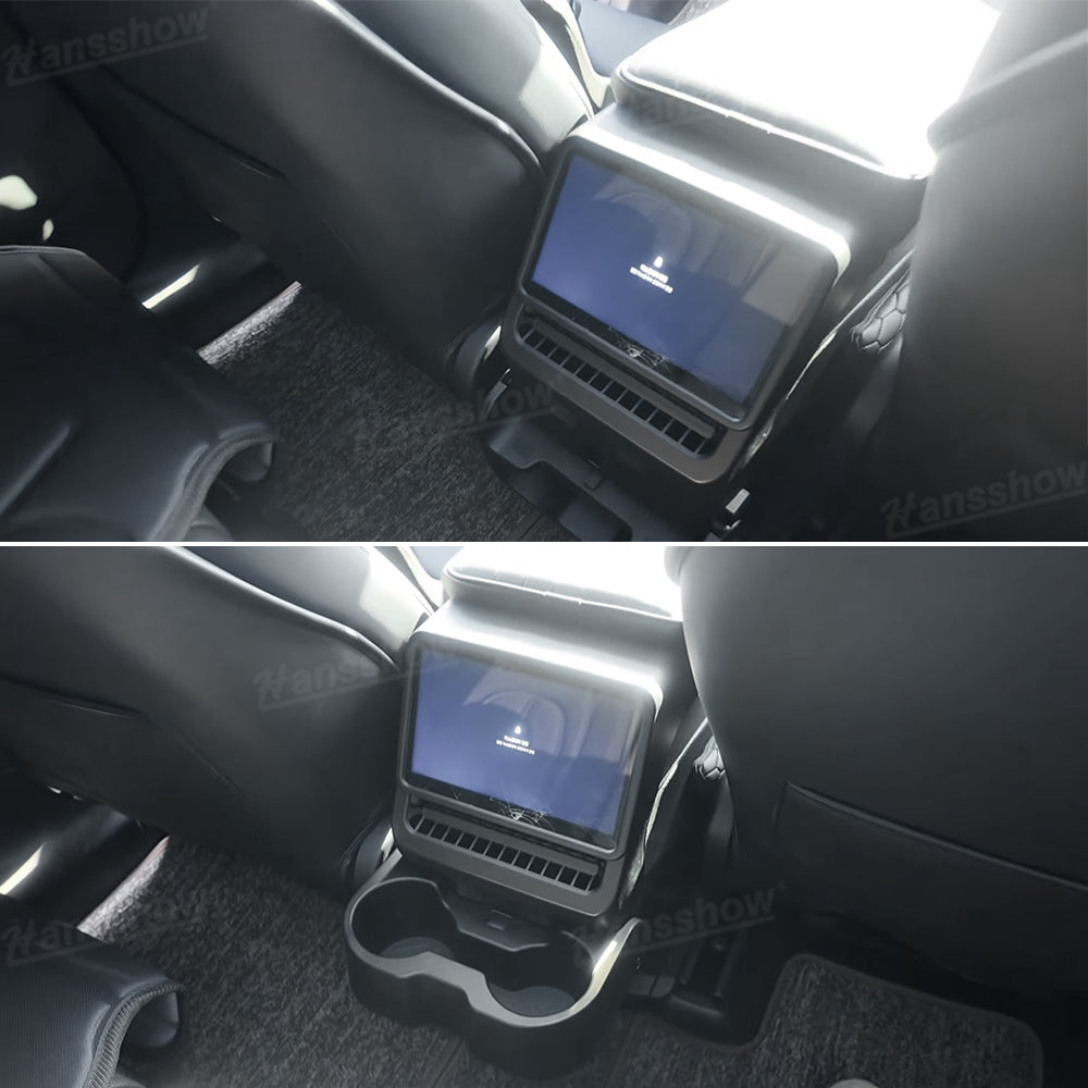 Rear Cup Holder with Air Vent Cover for Tesla Model Y Juniper - Dual Functionality Feature
