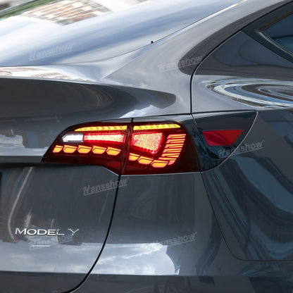 Model Y/3 LED Tail Lights Sequential Dynamic Dragon Scale - close-up detail