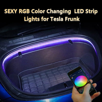 Model Y Multi-function RGB LED Frunk Light Strip front view