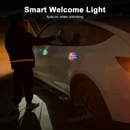 Side Mirror Projector Lights Angel Wing Welcome Lights for Tesla Model Y - Showcase of packaging