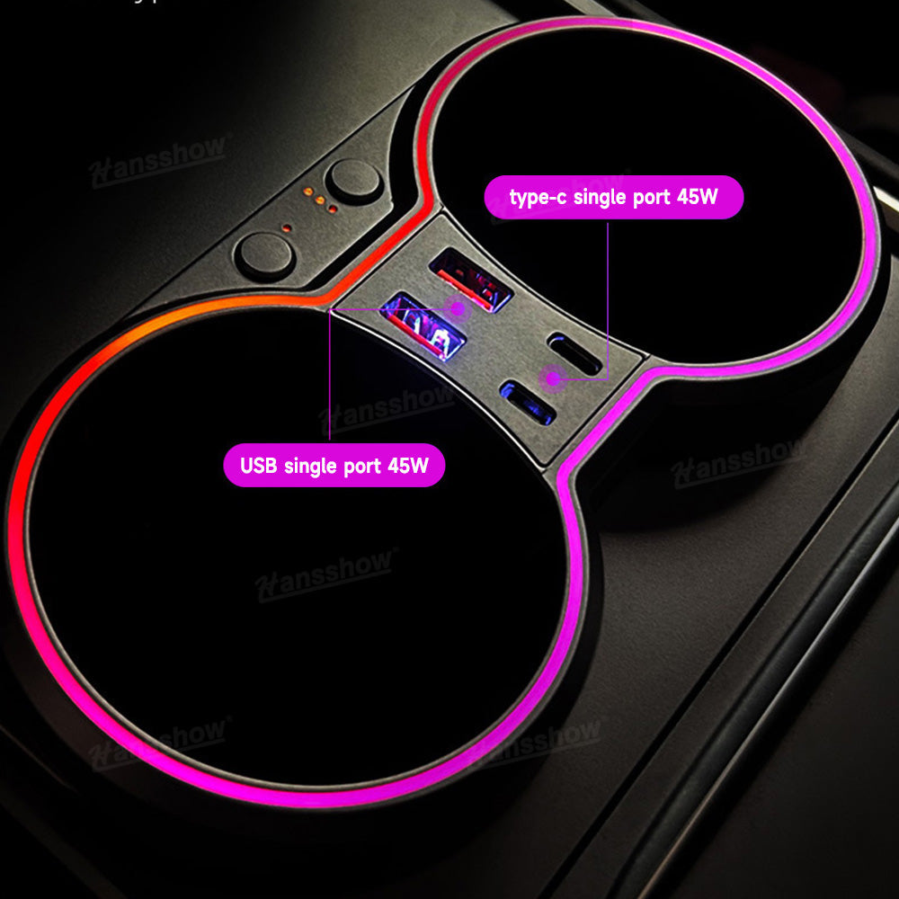 Model Y/3 Center Console Ambient Light with Cup Holder HUB Adapter - ambient light colors