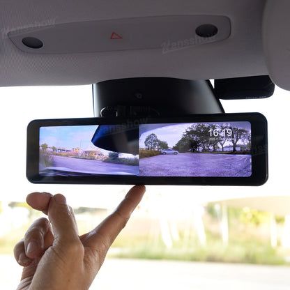 Model Y Juniper Rearview Mirror 10 Inch Dash Cam with driver view