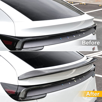 V-Style Rear Spoiler for Tesla Model Y glossy finish detail