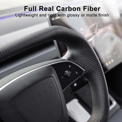 Model Y Juniper Steering Wheel Real Carbon Fiber CyberWheel 2.0 matte finish