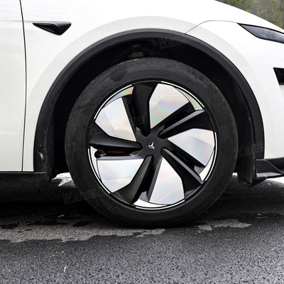 Model Y Juniper 19’’ Crossflow Wheels Vinyl Wraps Custom Wheel Cap Stickers - Factory-installed look