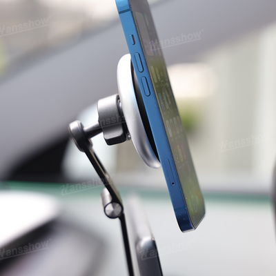 Tesla Car Rechargeable Phone Holder Mount in use with smartphone