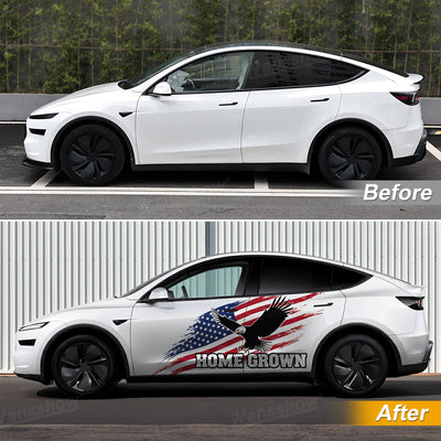 Model Y Juniper Vinyl Wrap Body Decals Home Grown detail view