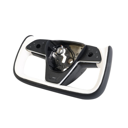 Model Y Yoke Style Steering Wheel Black/White Style - functional design