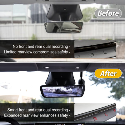 Model Y Juniper Rearview Mirror Dash Cam installed view
