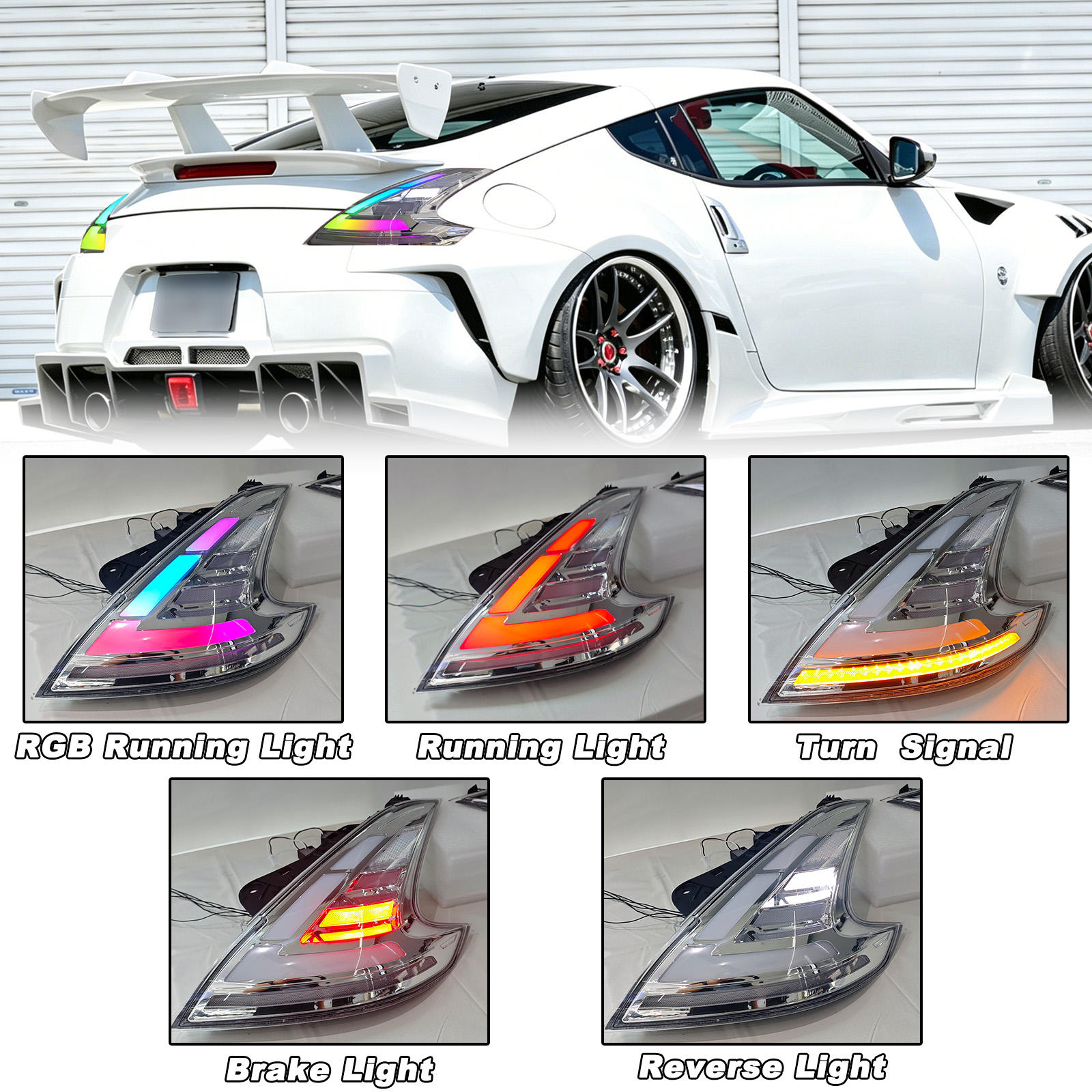 Nissan 370z 08-19 Chrome Taillights RGB