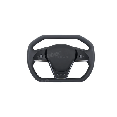 Detail of Nappa leather on Model Y Juniper Steering Wheel 3.0
