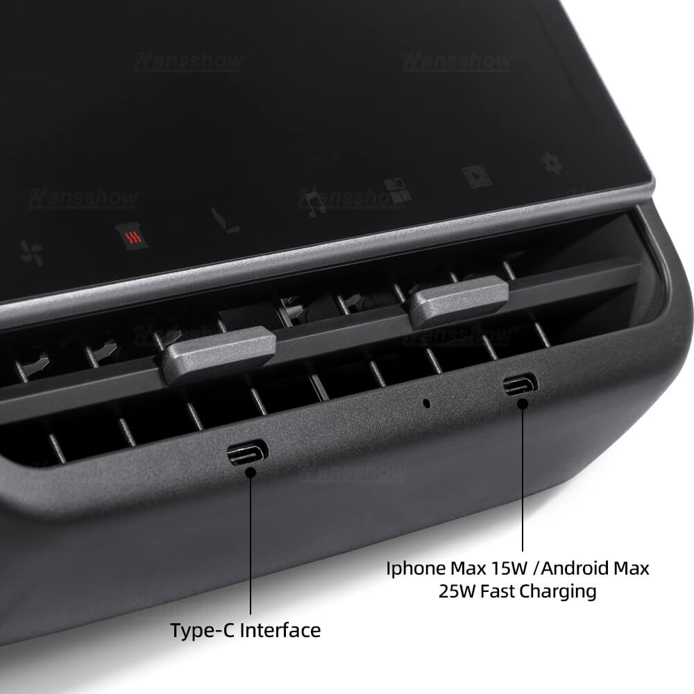 H86 Android Rear Entertainment Screen showing rear passenger controls