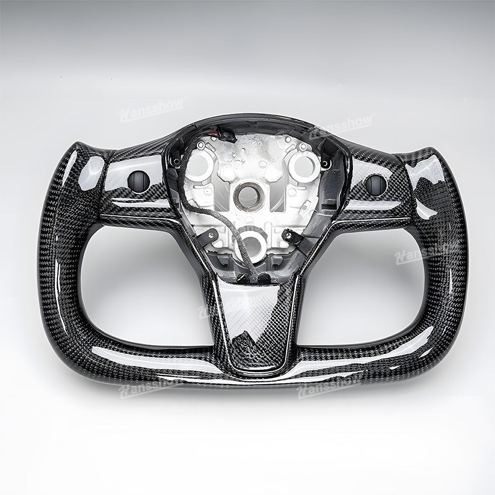 Tesla Model Y/3 Real Carbon Fiber Steering Wheel Yoke/F1 Style F1 Style