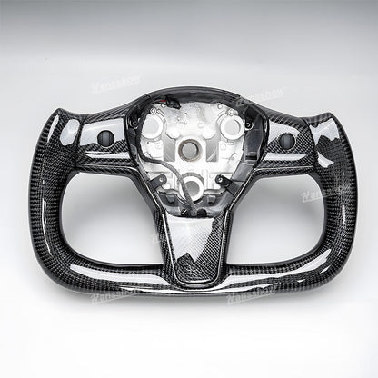 Tesla Model Y/3 Real Carbon Fiber Steering Wheel Yoke/F1 Style F1 Style
