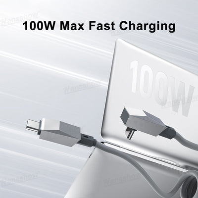 100W Fast Charging Retractable Cable with Cyber-Inspired Design & Magnetic - Interior view of Tesla Model Y