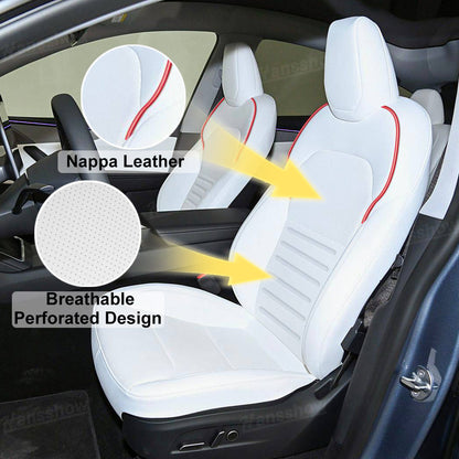 Embossed Nappa leather detail of Juniper Seat Covers