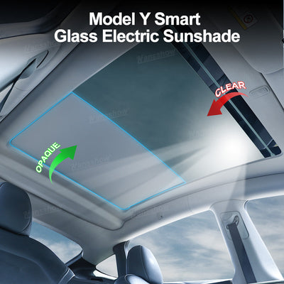 Electric Powered Sunshade for Tesla Model Y - during installation