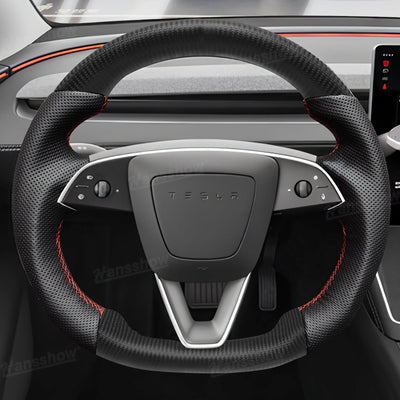 Model Y Juniper Steering Wheel Carbon Fiber Style in Tesla cabin