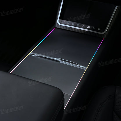 Model 3/Y Ambient Lighting RGB Light Strip installed in center console