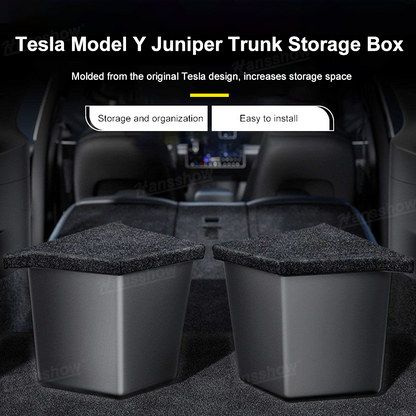 Model Y Juniper Rear Trunk Organizer close-up of material