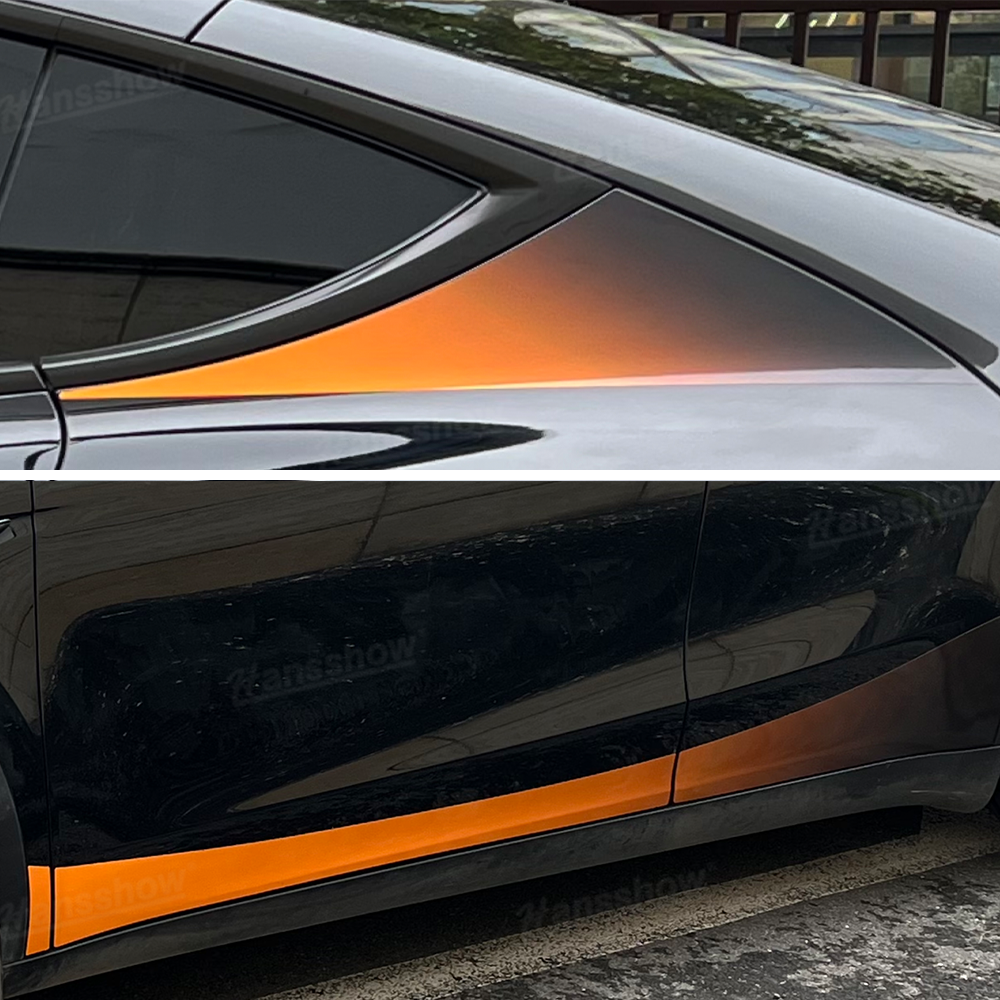 Model Y Juniper Exterior Vinyl Wrap Side Vinyl Sticker Decal - top angle