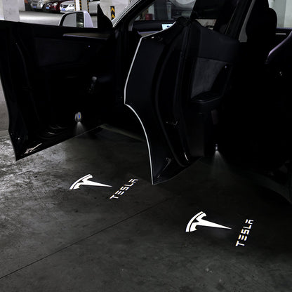 Welcome Door Projector Lights for Tesla Model Y - side angle view
