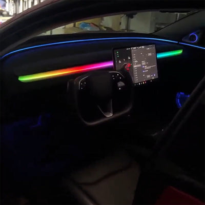 Model Y Juniper Ambient Light 3.0 installed interior view