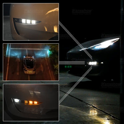 Model Y/3 Front Fog Light LED with Turn Assist - installed view