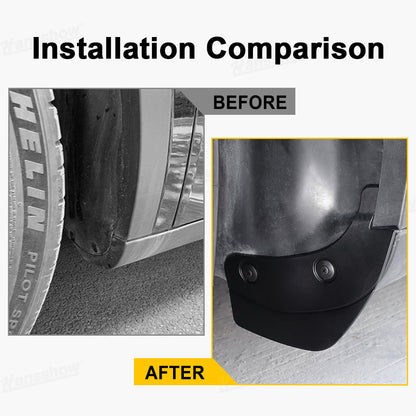 Model Y Juniper Mud Flaps Hidden Splash Guard rear view