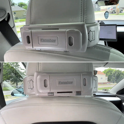 Multifunctional Headrest Adjustable Pillow for Tesla Model Y - back view