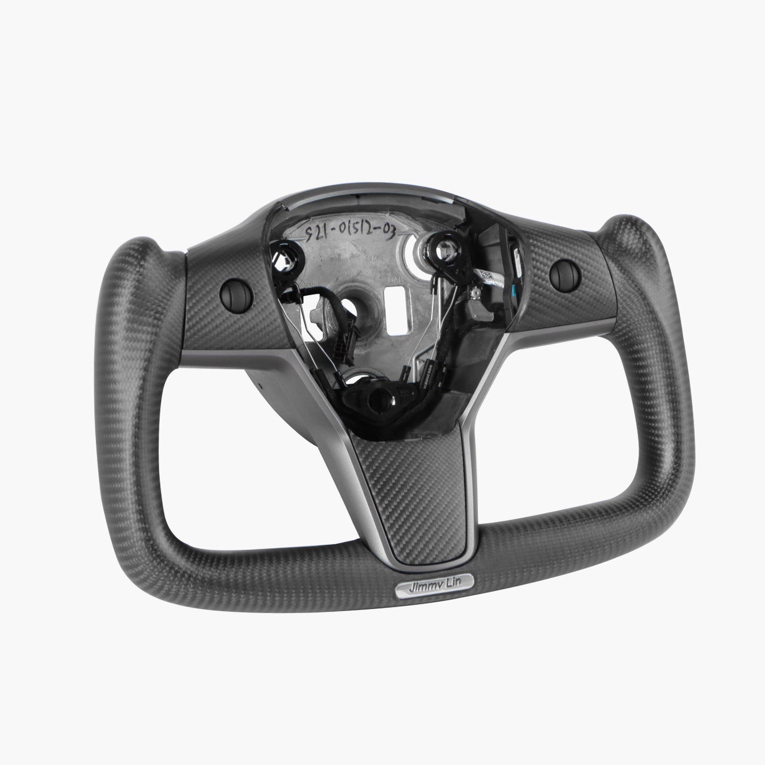 Model 3/Y Full Carbon Fiber Yoke Steering Wheel for Tesla Model Y - top view