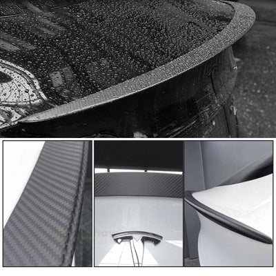 Top view of Model 3/Y Real Carbon Fiber Rear Trunk Lip Spoiler for Tesla Model Y