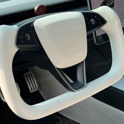 Tesla Model 3/Y Yoke Steering Wheel with ambient lighting - interior enhancement