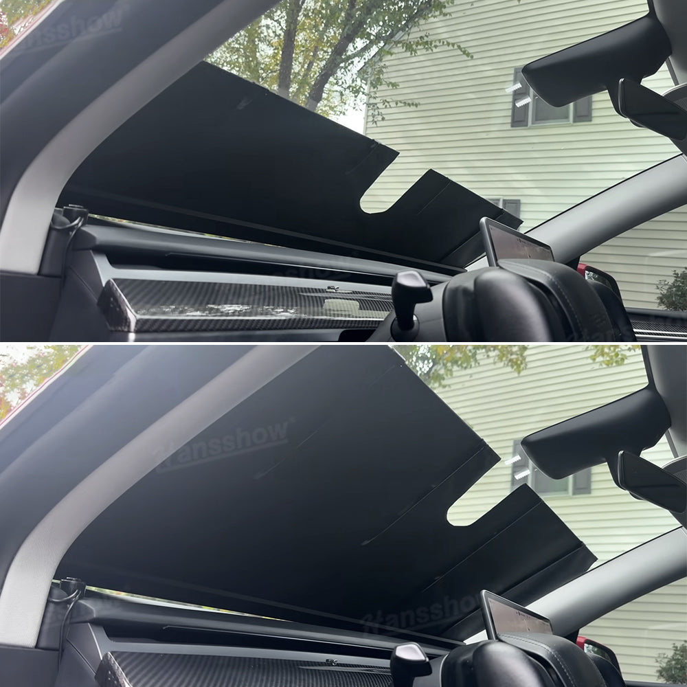 Electric Front Windshield Sunshade for Tesla Model Y Juniper - user interface