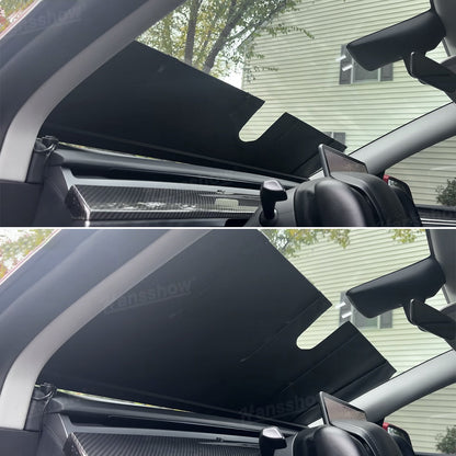 Electric Front Windshield Sunshade for Tesla Model Y Juniper - user interface